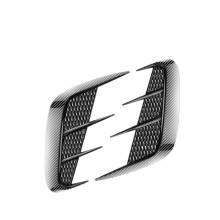 Pair Carbon Fiber Car Shark Gill Vent Stickers Sporty Design Universal Hood and Side Body Decals