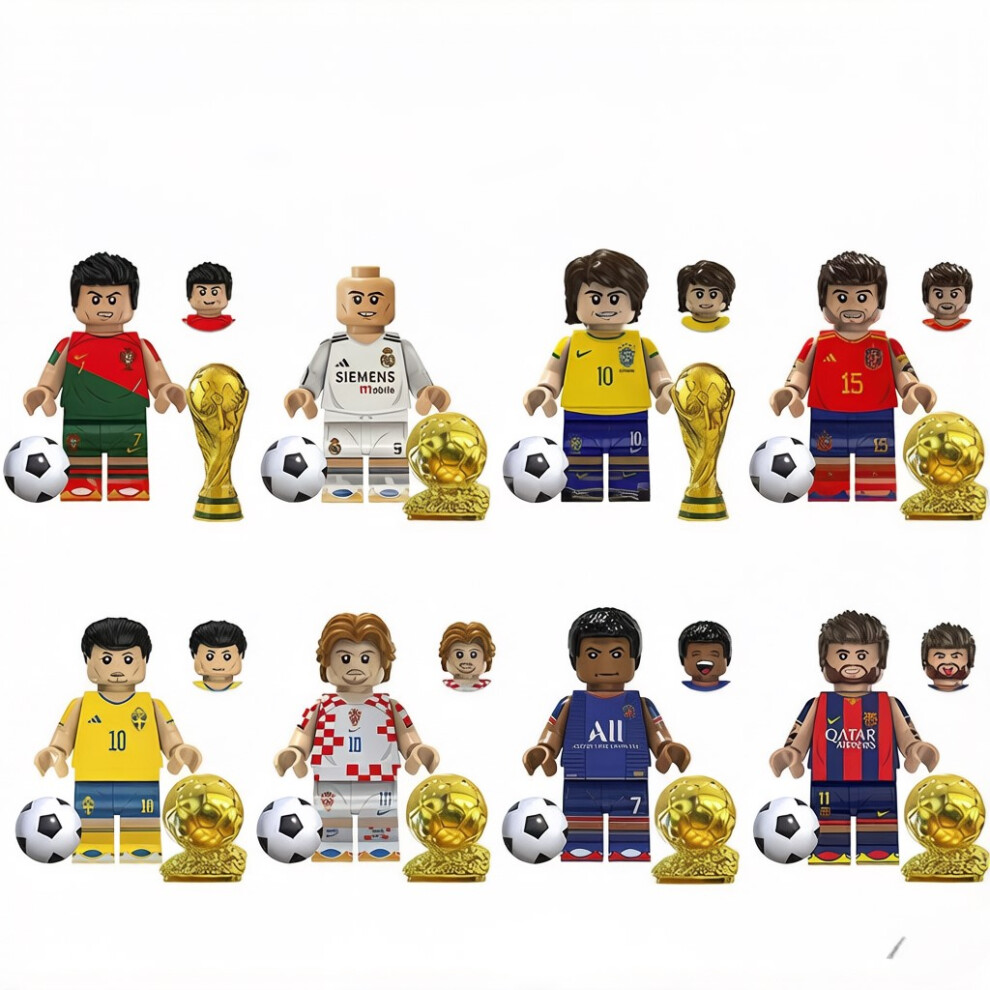 Photos - Action Figures / Transformers 8 PCS Building Blocks Players Stars Mbappé Modrić Kaka Classic Figures