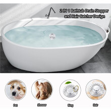 Home Tub Stopper Bathtub Drain Hair Catcher,2 in 1 Bathtub Drain Stopper,Bathtub Stopper,Rebound Bathtub Drain Plug
