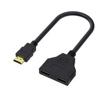 HDMI Splitter Cable 0.3m GoldPlated Dual Output Adapter for TV and Set Box