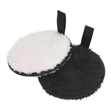 2pcs Reusable Makeup Remover Pads Plant Fiber Soft, White & Black