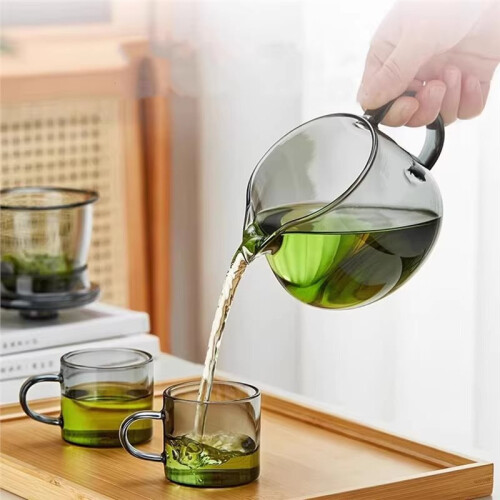 Tekanna i Borosilikatglas med Infusionsrör - Spishällsäker Tekanna med Lock 2