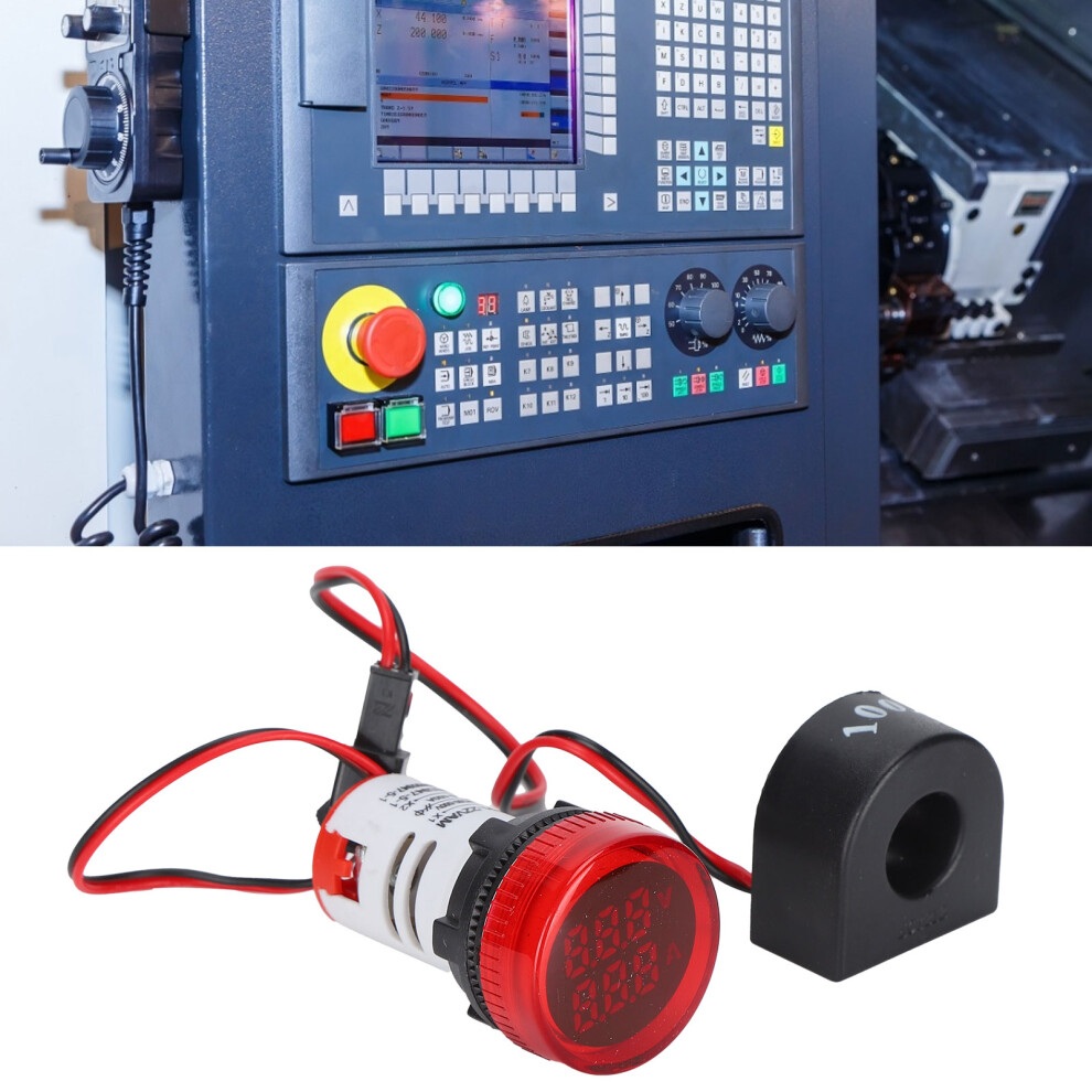 Current Signal Indicator Ad101-22Vam 60-500V Ac 0-99.9A Round Red Lamp 9371391669857