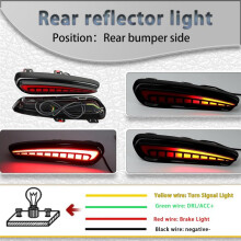 For Type R 2023 2024 3 in 1 Rear Bumper Reflector Brake Light Turn Signal Lamp DRL Tail Lights Red