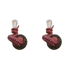 2X Luz de Parede Polvo Vintage Tentáculo Forma Lâmpada de Parede Realista Resina Animal LED Arandela Casa Corredor Barra Luz Decorativa