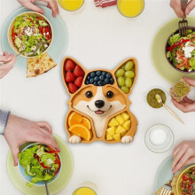 Hunde-Charcuterie-Brett - Servierplatte für Käse und Fleisch mit Niedlichem Hundegesicht, Dekoratives Schneidebrett Aus Holz, Geschenk für