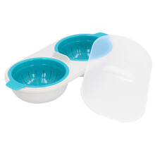Microwave Egg Poacher Double Cup Food Grade PP Kitchen Tool, Blue