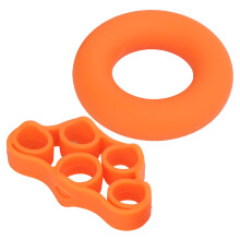 2Pcs Silicone Finger Trainer Hand Strengthener for Guitarists, Orange