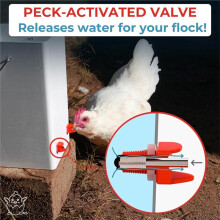 20pcs Horizontal Chicken Waterer Nipples,Chicken Nipple Waterer with Drill Bits, Easy Install Automatic Chicken Waterer