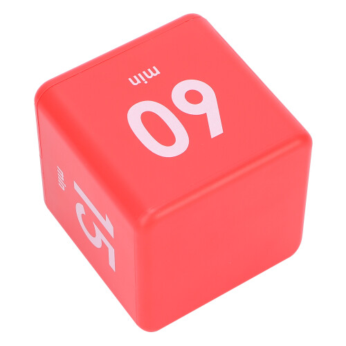 Plastik-Kubus-Timer mit Gravity-Sensor, 15-60 Minuten, Rot 2