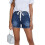 Jean Shorts Womens Drawstring Stretchy Casual-light blue M 5