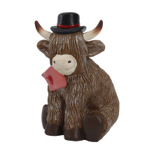 Elegant Pattern Sculpture Yak Resin Statue Home-envelope cow
