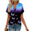 Women's Short Sleeve V-Neck  Blouses, Work Blouses,-Black M 1