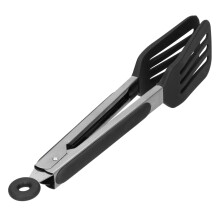 Foldable Stainless Steel Silicone Steak Tongs 12in Noir BBQ Kitchen
