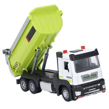 Alloy Dump Truck Toy with Light Sound Pull Back 17cm Engineering Model