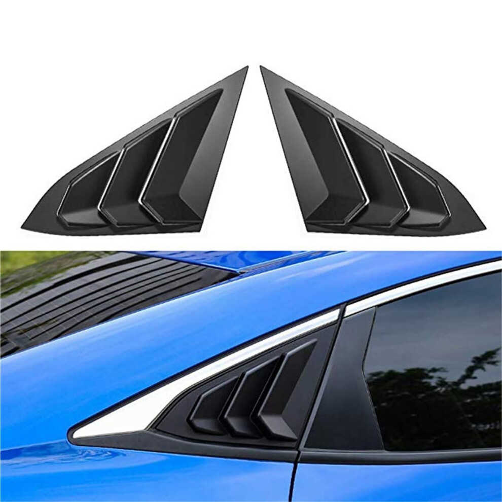 Window Louvers Gloss Rear Window Air Vent Cover For Honda Civic 20162019 Sedan Sport Style Black 9073542754930
