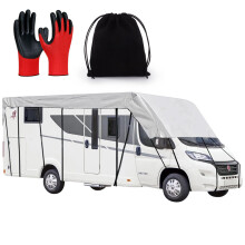 Heavy Duty Waterproof RV Roof Cover 44x10FT White, UV Resistant Winter Protection for Class A B C Motorhomes
