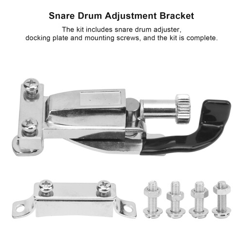 Metal Snare Drum Adjuster Mounting Bracket, Silver, 105x40x26.6mm 1