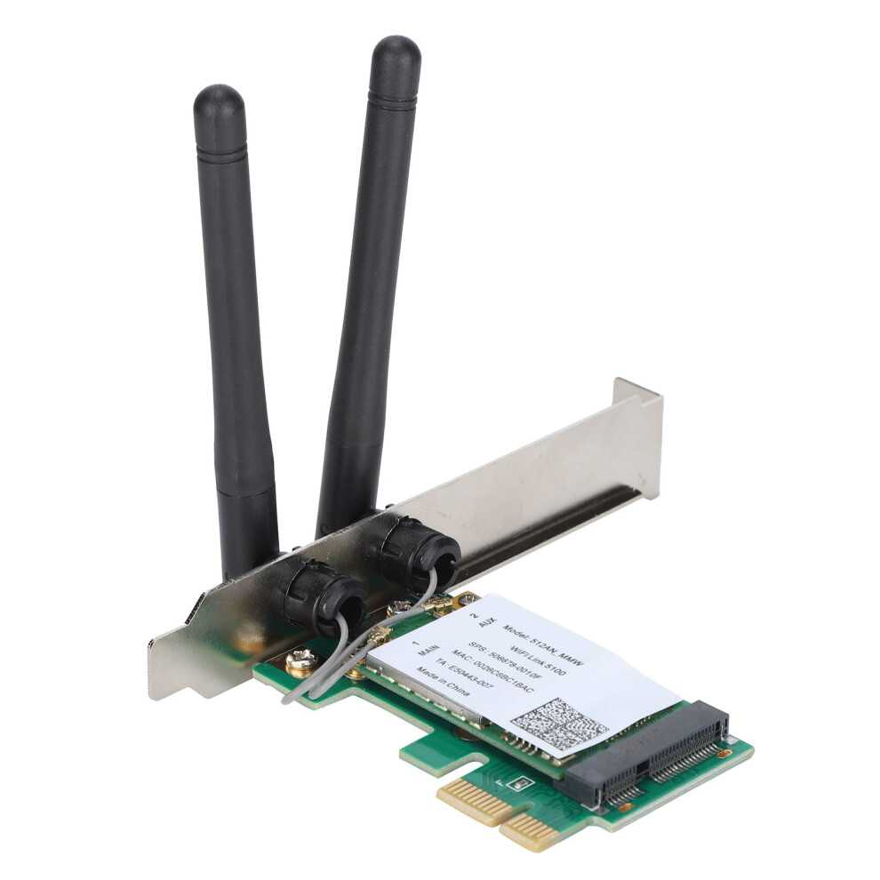 Dualband Wifi Adapter 2.4/5Ghz 300Mbps Pcie For Desktop Pcs Green 8401391670995