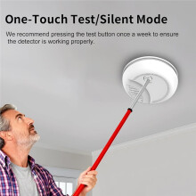 2Pcs Smoke Detector, Photoelectric Sensor Fire Smoke Alarm, LED Warning Light 85 DB Alarm Sound, Low Battery Warning