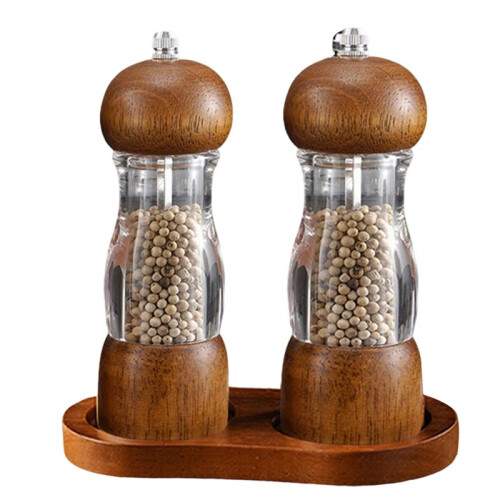 Adjustable Ceramic Grinding Spice Mill Set for Kitchen BBQ Use, 1-5pcs Salt and Pepper Grinder
