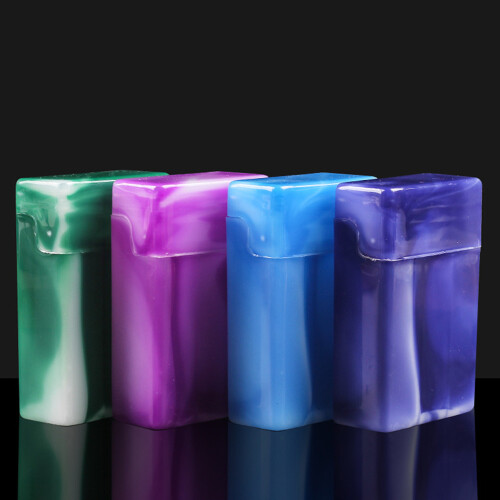 Crushproof Plastic Cigarette Case with Lighter & Dividers