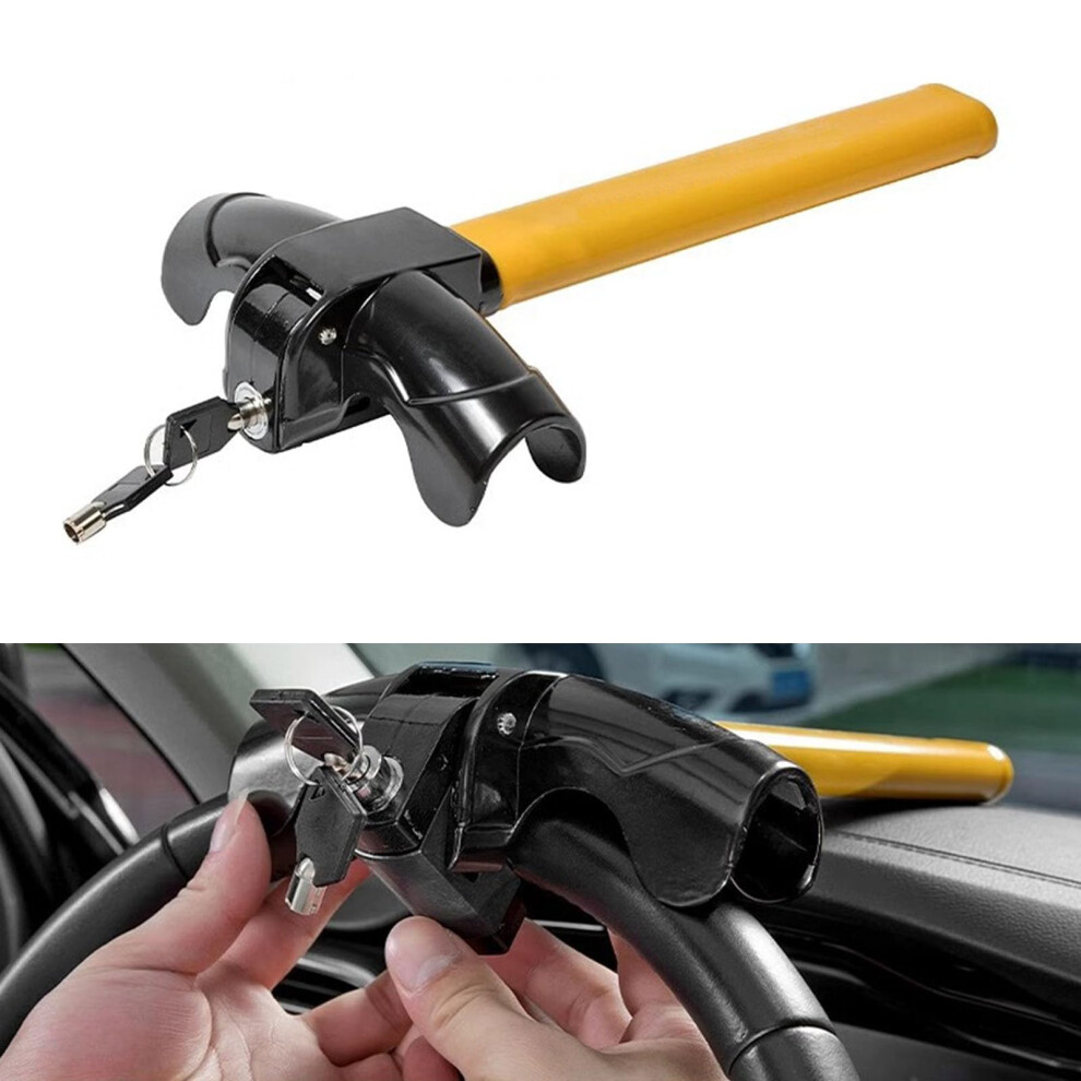 Heavy Duty Steering Wheel Lock For Cars, Adjustable Anti Theft Device With 2 Keys, For Land Rover Range Rover 9330225826279