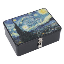 Lockable Vintage Metal Storage Box 24.5cm Organizer for Jewelry, Makeup, Crafts