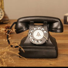Retro Synthetic Resin Rotary Dial Phone Decor for Pub Cafe and Bar Props