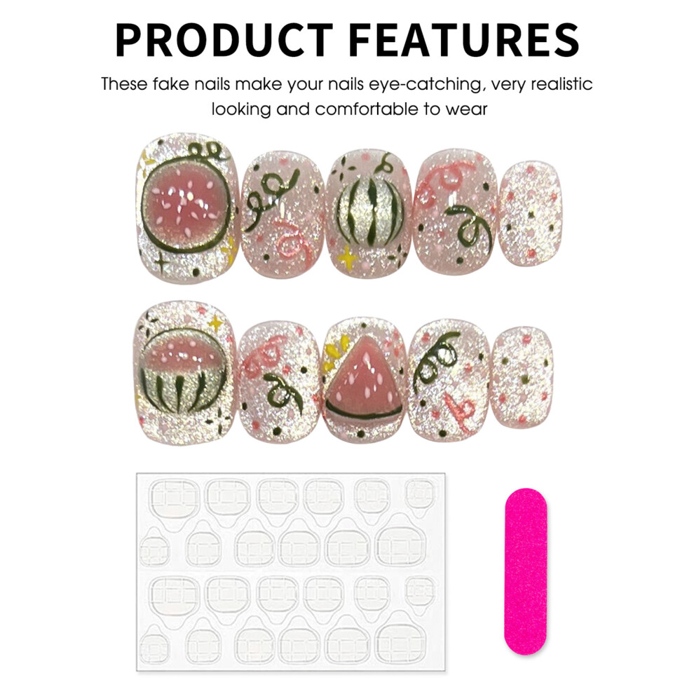 Reach-Tools (L) 10Pcs Cat Eye Fake Nails, Easy Apply