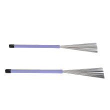 2 Pcs Purple Retractable Steel Wire Rubber Drum Brushes for Jazz Performance