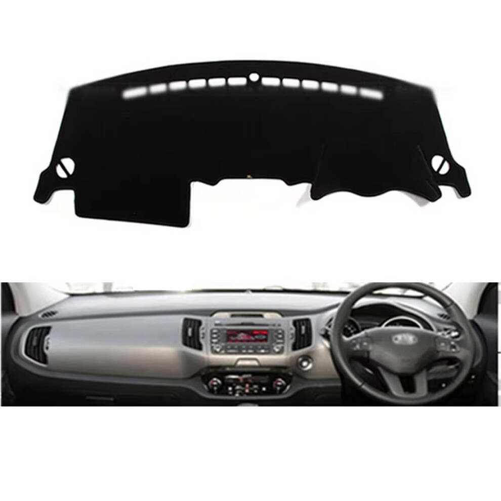 Car Dashboard Cover For Kia Sportage R 20112016, Antislip Dash Mat With Uv Heat Protection, Black 9330225062011