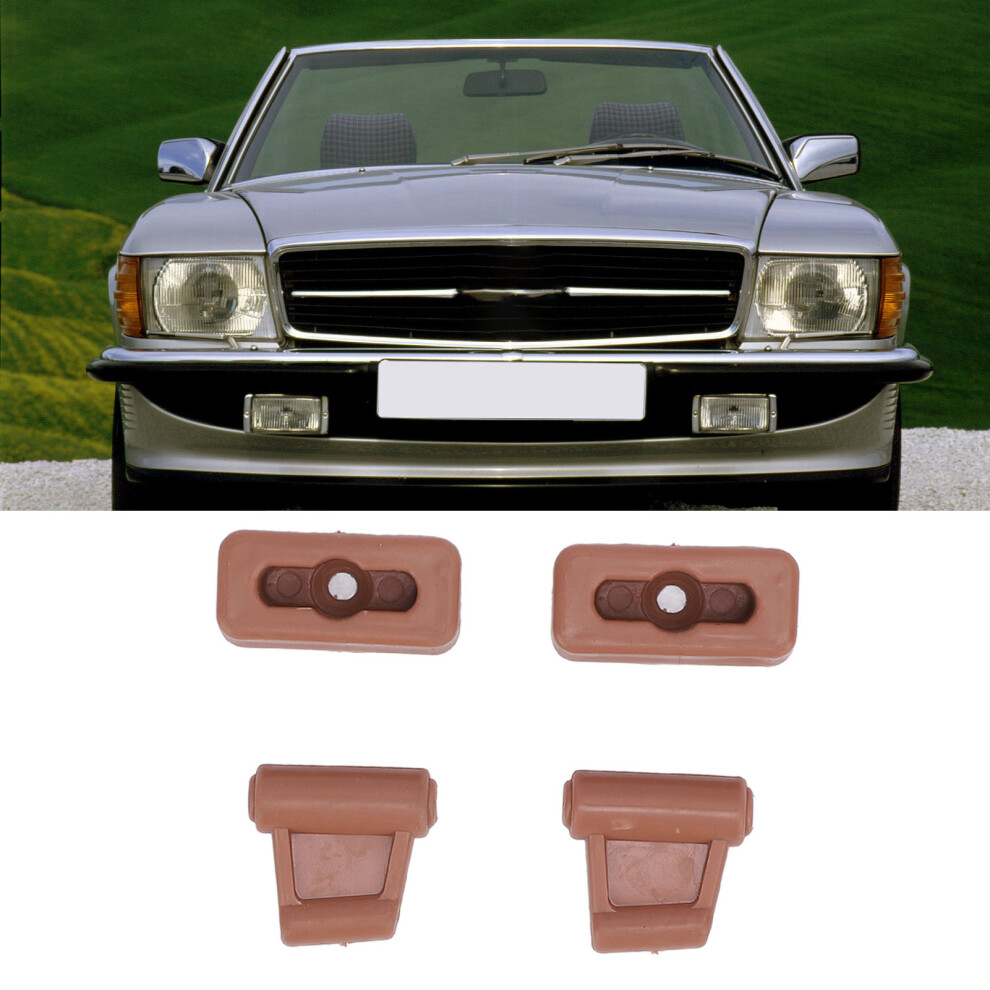 High Strength Plastic Sun Visor Clips Set For R107 1971-1989 Tan 4951391204613