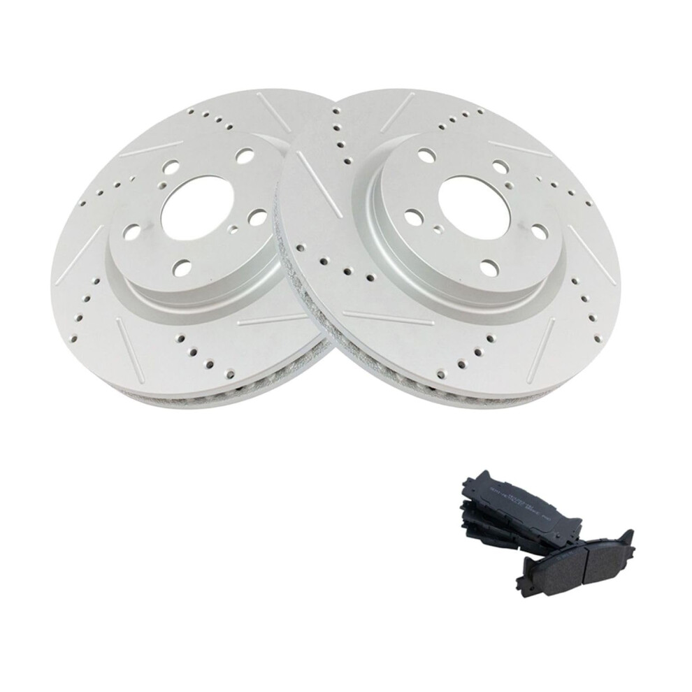 Front Brake Rotor And Pad Kit For Lexus Es350 Es300h Toyota Camry Avalon 5 Lug Improved Stopping Response 9073542755371