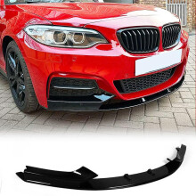 Gloss Black Front Bumper Lip for BMW 2 Series F22 F23 M Sport Coupe 20142019, Seamless Fit
