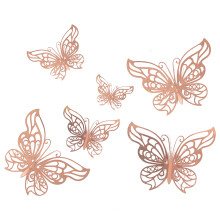 (Rose Gold, 1) 3D Golden Butterfly Wall Stickers for Kids Room