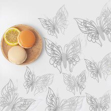 (Silver, 3) 3D Golden Butterfly Wall Stickers for Kids Room
