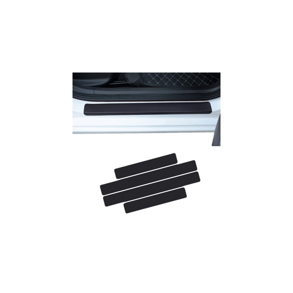 Car Door Sill Protector For Honda Crv 20072011, Carbon Fiber Look Scratchresistant Guard, 4Pcs Black 9092120238662