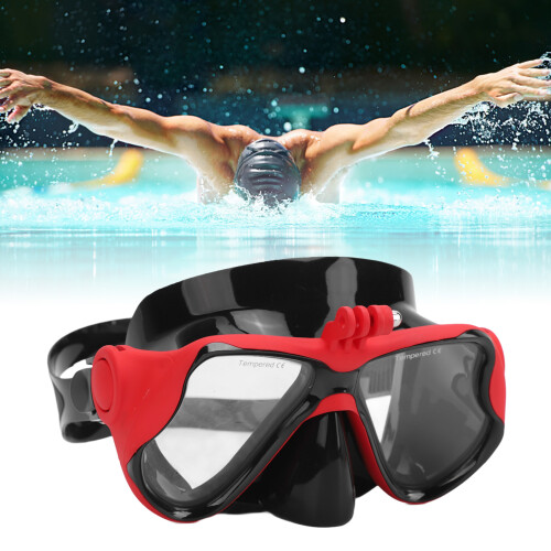 Professional Diving Action Camera Goggles, Temp Glass, Red