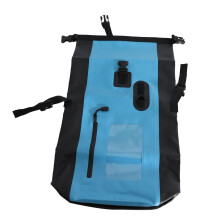 Heavy Duty Waterproof Roll-Top Backpack 30L, 28x14x66cm, Black/Blue/Yellow