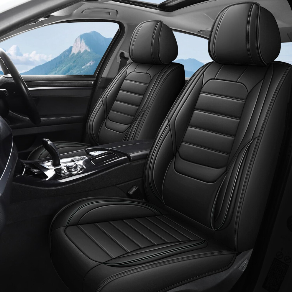 Seat Covers Full Set 2009Â2022 Nappa Leather Waterproof 3D Fit AntiâSlip For Jeep Wrangler Black 9310869834335