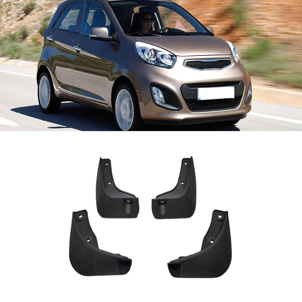 Mud Flaps 20112018 Set, Front And Rear Car Splash Guards With Weatherproof Protection For Kia Picanto 9771547614814