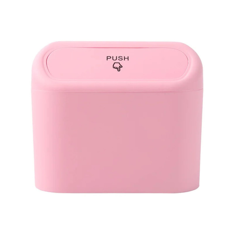 Car Trash Can With Lid, Compact Spacesaving Mini Garbage Bin For Car, Desk And Home Use Pink 9092120238815