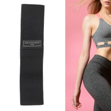Stretching Resistance Band Elastic Fitness Belt NonSlip Black