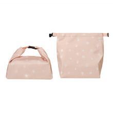 (Single Layer Pink, 23x14x28CM) Insulated Lunch Bag - Waterproof & Oil Proof - Portable
