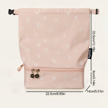 (Double Layer Pink, 22.5cmx14cmx41.5cm) Insulated Lunch Bag - Waterproof & Oil Proof - Portable