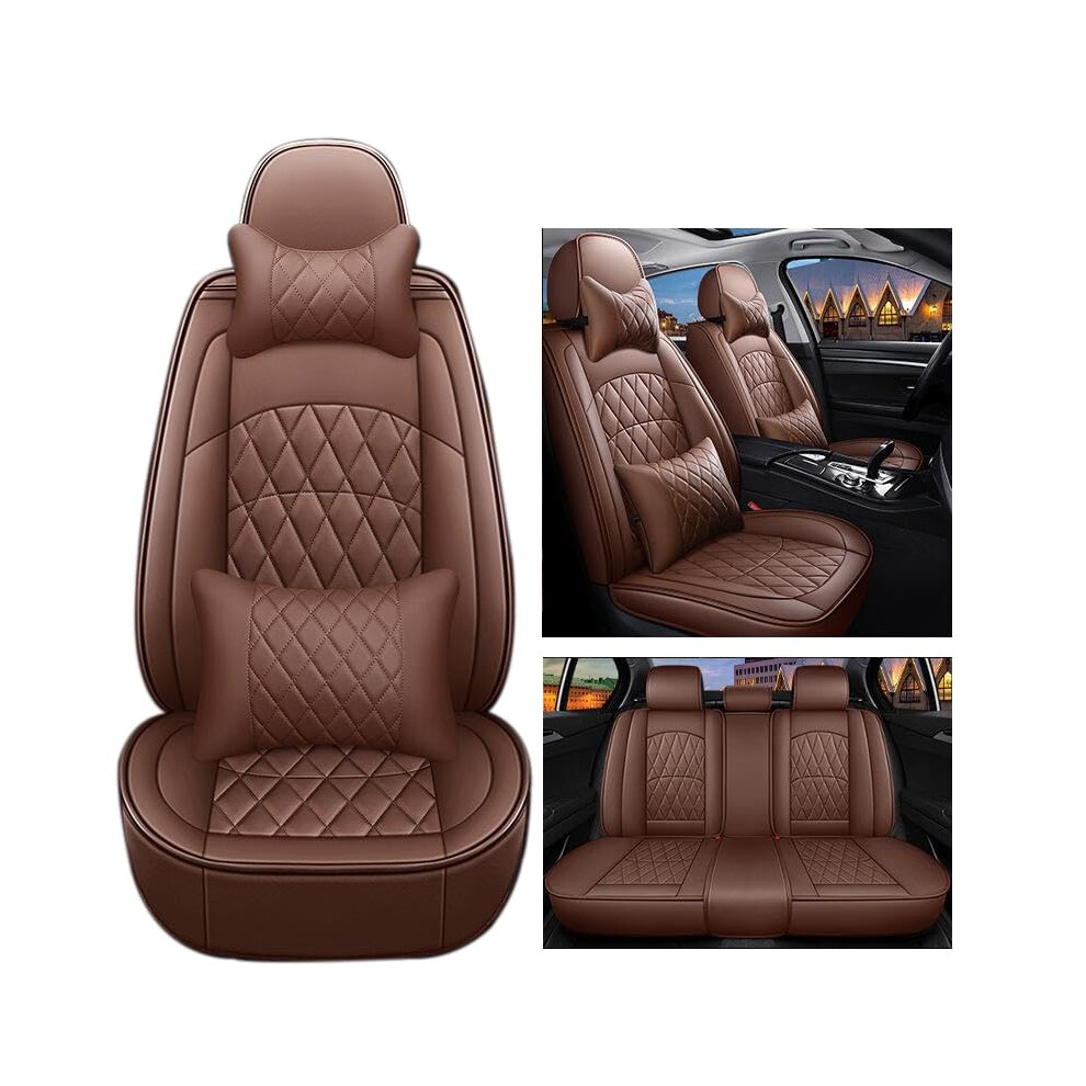 Pu Leather Car Seat Covers Full Set For Chevrolet Tavera 2001Â2017, Waterproof AllâSeason Protector Brown 9330225062516