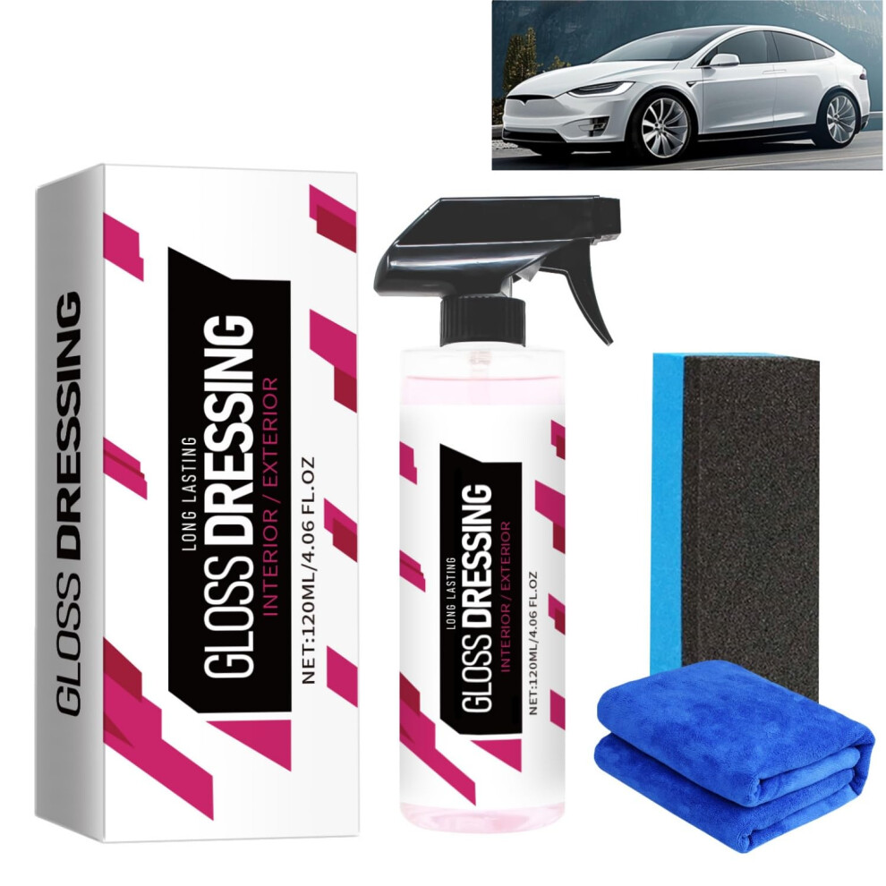 Car Plastic Restorer Spray 120Ml, Tire And Trim Dressing For Long Lasting Shine, Uv Protection, Non Greasy Finish 9092120238938