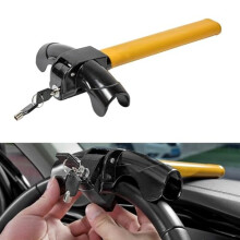 Heavy Duty Steering Wheel Lock for Volvo EX30 XC40 XC60 XC90, Adjustable Anti Theft Device with 2 Keys