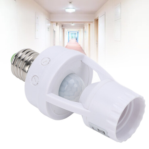 Infrared Motion Sensor Light Socket E27 60W LED Holder Home Use 2